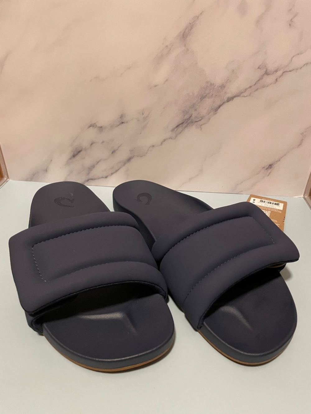 Olukai Sunbeam Navy Blue Slide Women’s Sandals Size 8 Adjustable Strap NWT